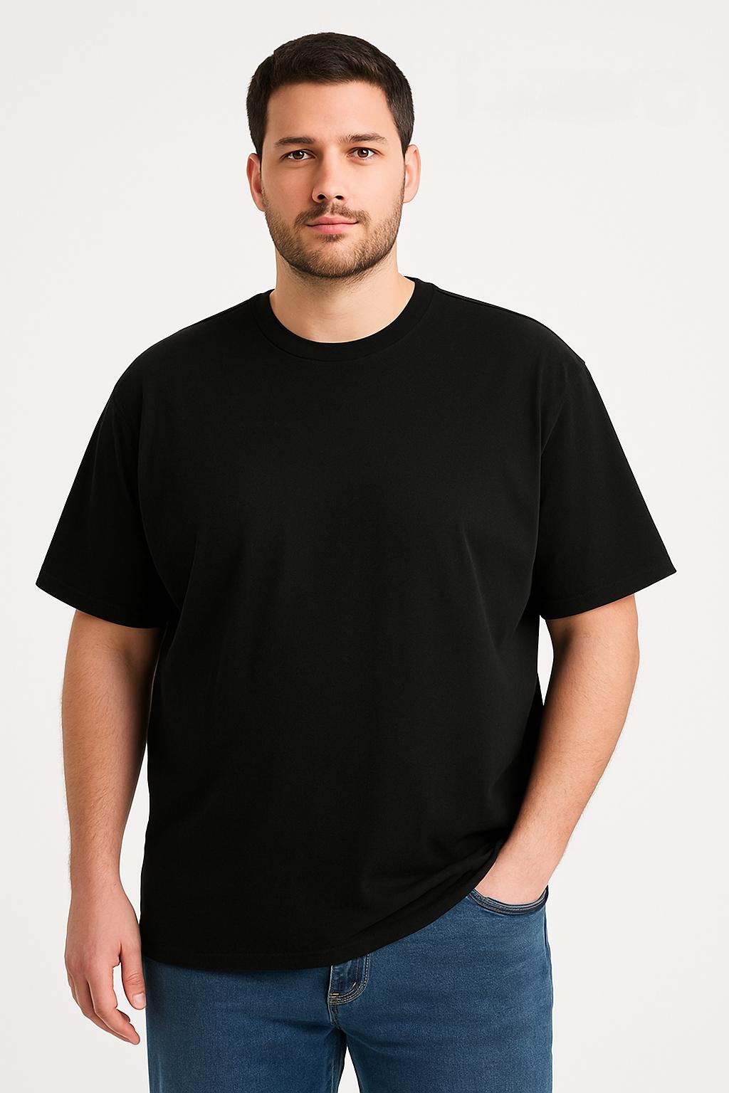 Unisex-Siyah-Pamuklu-Oversize-Baskılı-Bisiklet-Yaka-Rahat-Günlük-T-Shirt_1